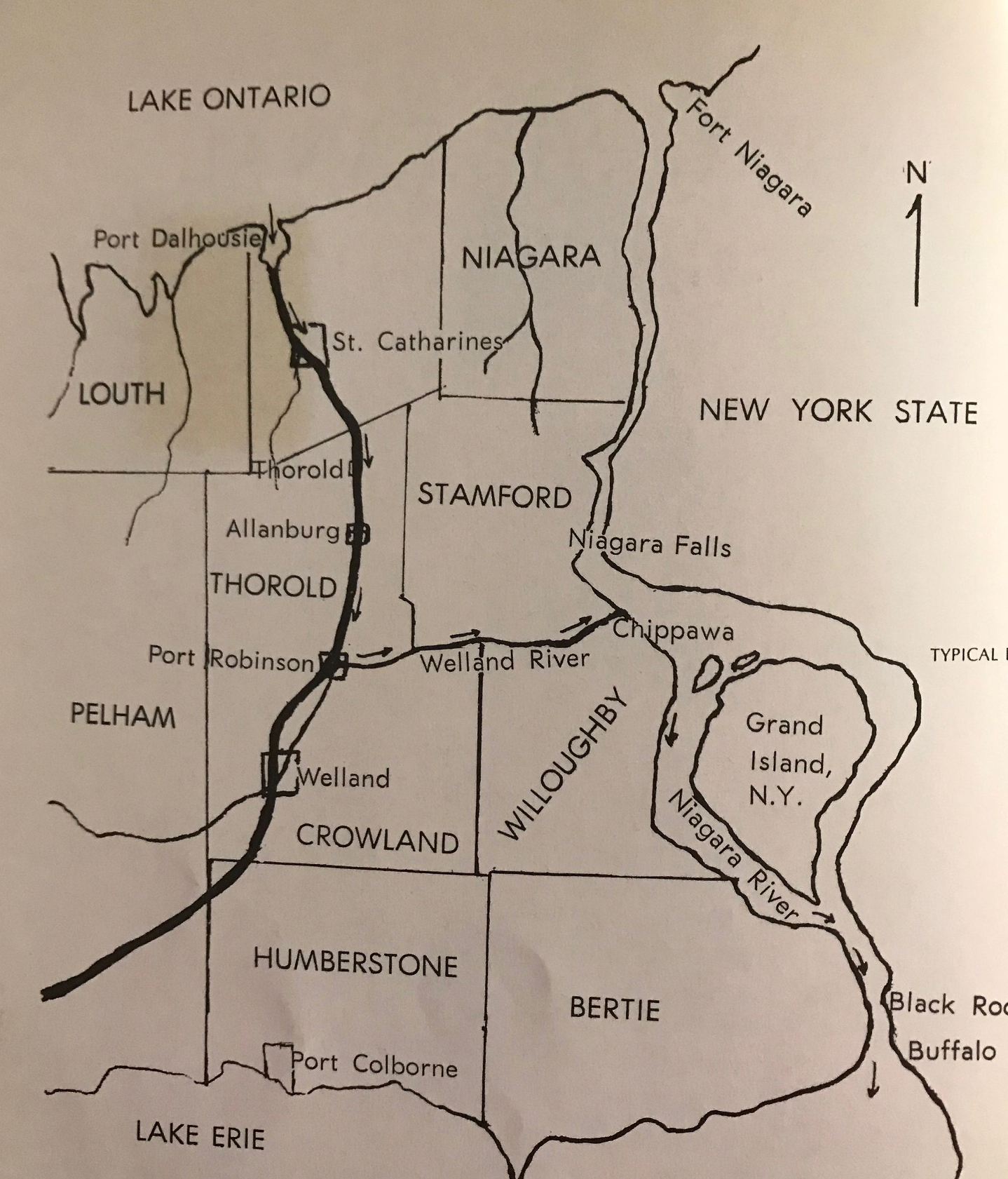 Chip Creek First Welland Canal Map 
